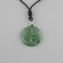 Pendant Tree of Life Jade, diameter 36mm± on black cord, adjustable length 78cm+