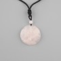 Pendant of the Tree of Life Pink Quartz, 36mm± diameter on black cord with drawstring, length 78cm+
