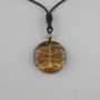 Pendant Tree of Life Tiger's Eye, diameter 36mm± on black cord with drawstring, length 78cm+