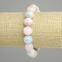 Morganite Bracelet natural stone smooth beads, diameter 12mm±, length 18cm stretch