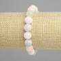 Morganite Bracelet natural stone smooth bead, diameter 10mm±, length 18cm stretch