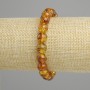 Bracelet Amber natural bead smooth sphere, diameter 9mm±, length 18cm stretch