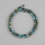 Chrysocolla beads natural stone faceted cube, diameter 4x4mm±, thread length 39cm±