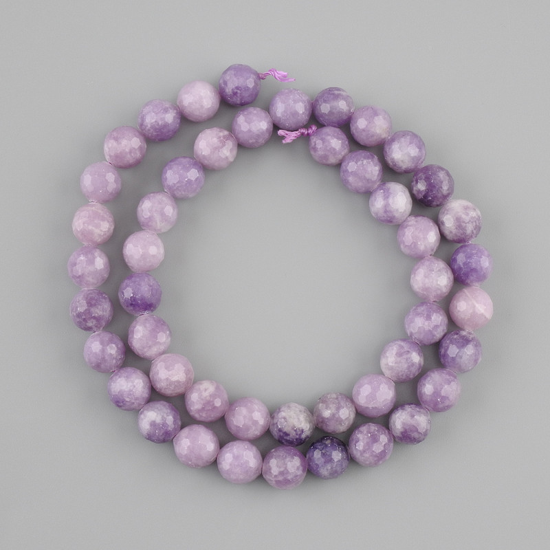 Leopedolite Beads faceted ball 8mm+-, length 36cm+
