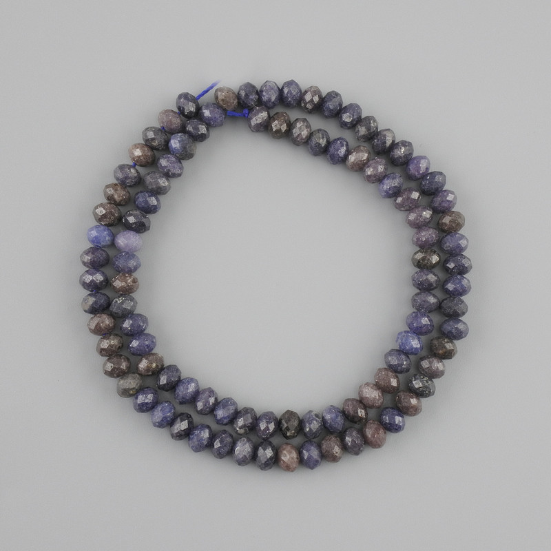 Sapphire Beads Natural Stone Faceted Rondelle, 5x4mm diameter, 39cm length