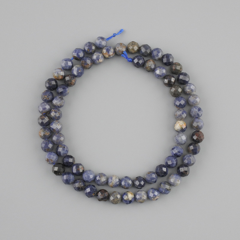 Sapphire Beads, Natural Stone, Faceted Round Bead, 5–5.5 mm diameter, 38 cm length