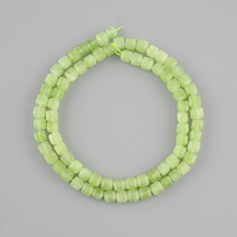 Chrysoprase Beads, Cut Cube Beads 5x5mm, 38cm Length