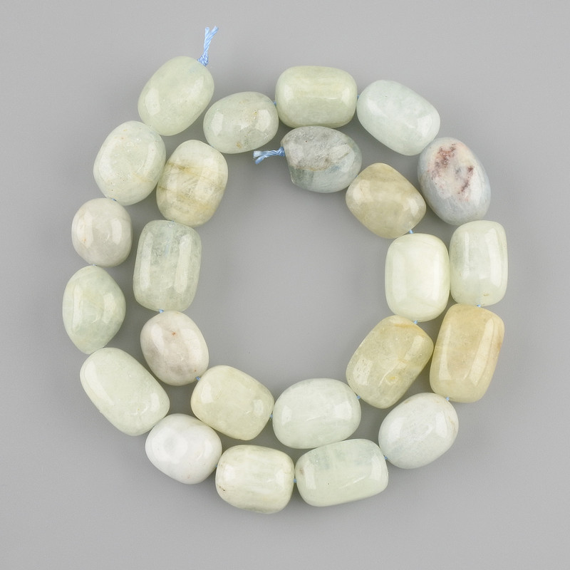 Morganite Beads—Mallet/ Pearls 15-18×12-13mm, 40cm Thread