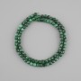 Malachite Beads Faceted Cube 4mm on Thread, 39cm long