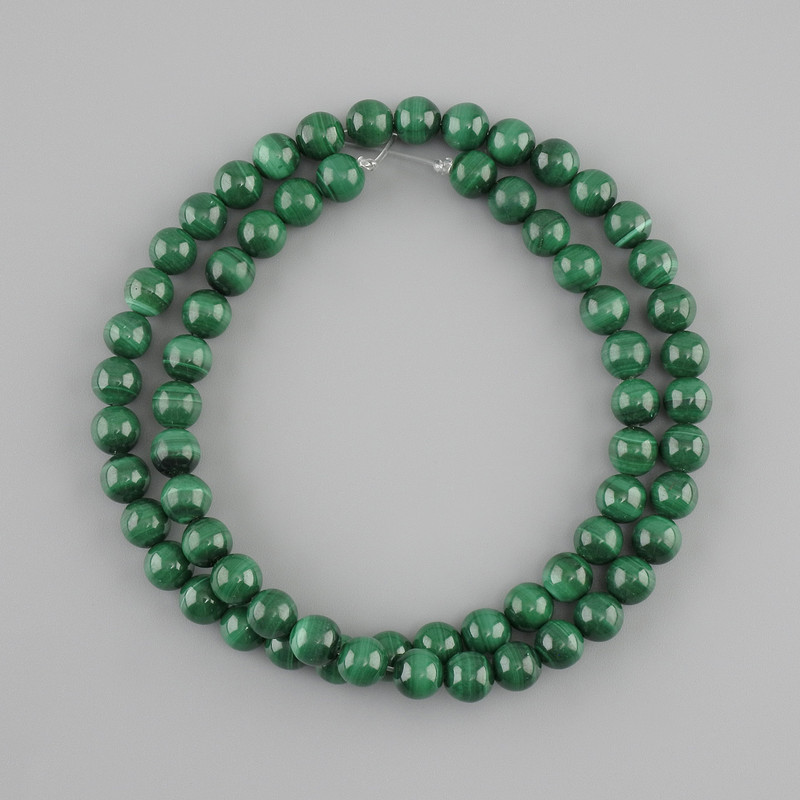 Malachite Beads smooth round beads 6 mm ±, thread length 40 cm ±