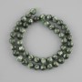 Seraphinite Beads natural stone smooth sphere 8mm dia, length 38cm