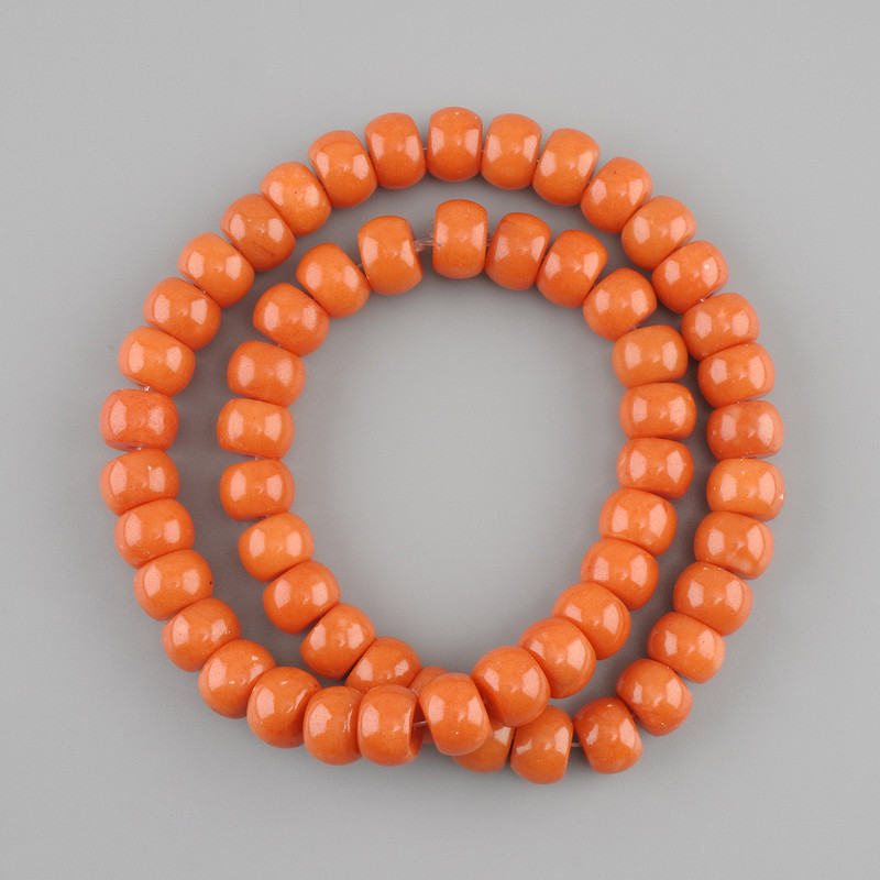 Coral Rondelle Beads, 10×7mm diameter, 40cm length