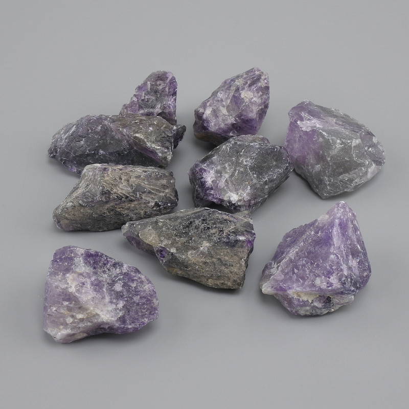 Natural unpolished Amethyst, diameter 28-40×20-25×14-22mm± (assorted sizes) (Price per 100 g)