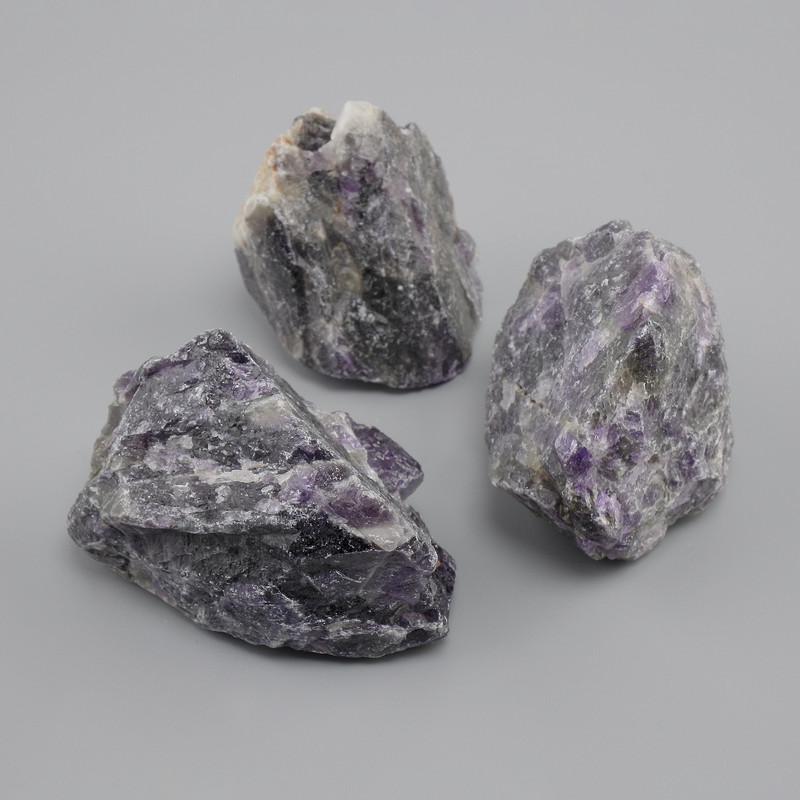 Natural unpolished Amethyst stone, diameter 42-58×33-36×26-42mm± (assorted sizes) (Price per 100 g)