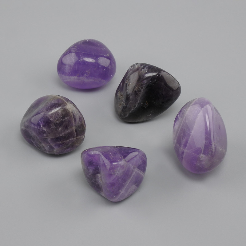 Amethyst tumbled natural stone, diameter 27-31×23-27×15-23mm ± (assorted sizes) (Price per 100 g)