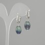 Fluorite Barrel Earrings, 14×10mm Barrel Diameter ±, Length 33mm ±