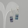 Fluorite Cylinder Earrings, diameter 16×8mm±, length 34mm±