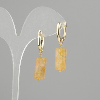 Earrings Citrine Cylinder, diameter 18x8mm+-, length 37mm+