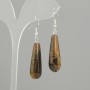 Earrings Tiger's Eye Drop, diameter 32×10mm+-, length 52mm+-
