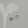 Terahertz Bead-cut Sphere Earrings, Ø 10mm ±, length 30mm ±