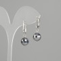 Terahertz Bead-cut Sphere Earrings, Ø 10mm ±, length 30mm ±