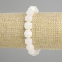 Bracelet White Quartz Smooth Bead, 10mm diameter ±, length 18cm ± stretch