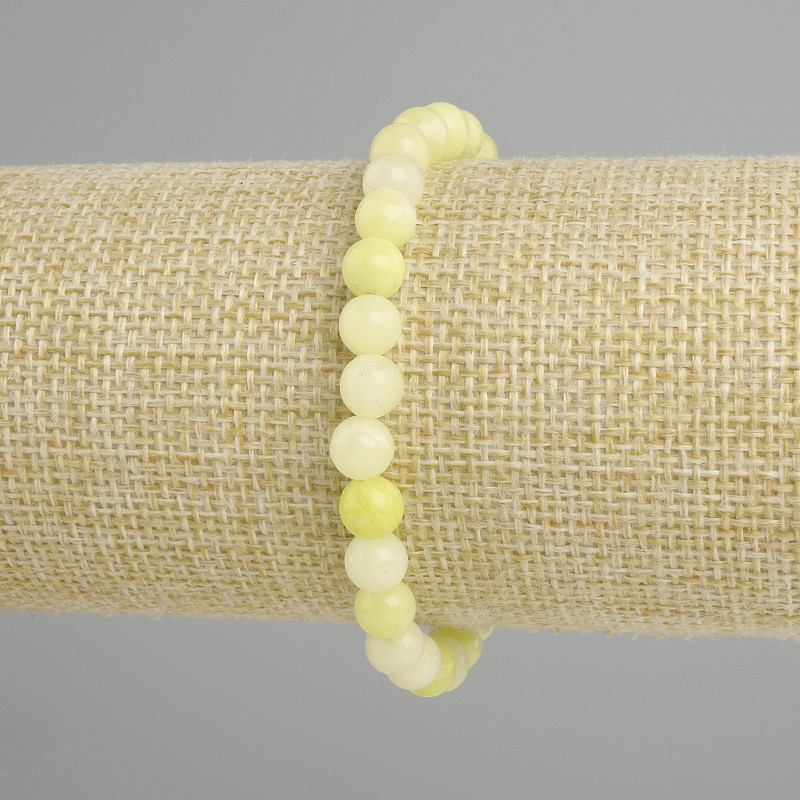 Bracelet Onyx (artificial) smooth bead, diameter 6mm+-, length 18cm+-, stretch