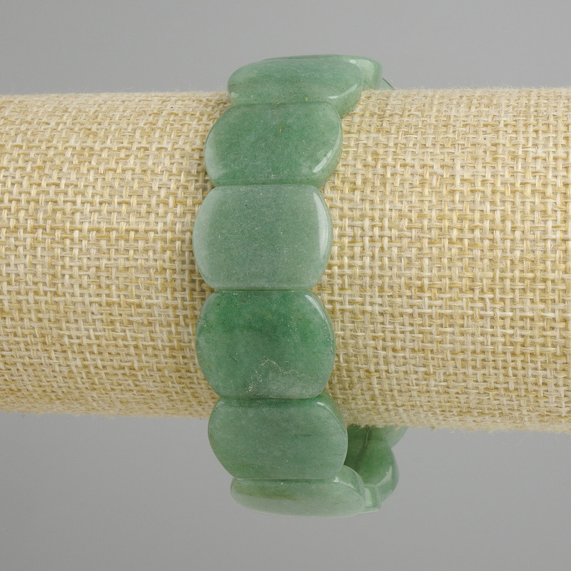 Bracelet Nephrite Smooth Link, diameter 20x15mm±, length 18cm± stretch