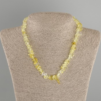 Beads Citrine artificial nugget, 6.5–13×2–7 mm diameter, length 40 cm + 5 cm extender chain