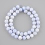 Blue Agate Beads Smooth Round 9mm Ø, 38cm length on thread