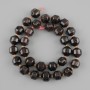 Garnet Beads, Multifaceted, diameter 12×11-11, 5mm+-, 3mm+- seed beads, 40cm+ length on thread
