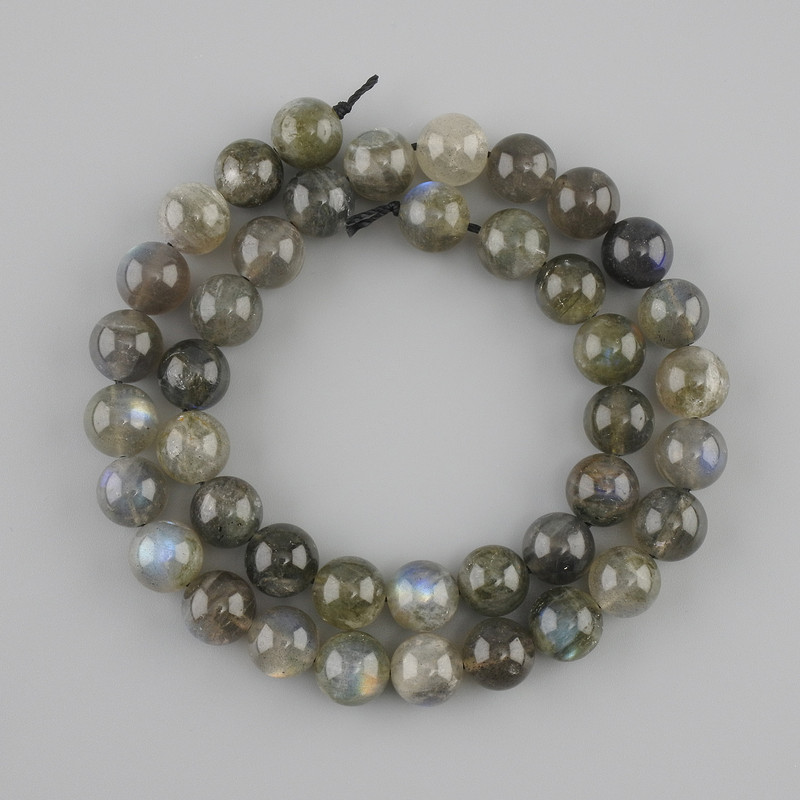 Labradorite Beads smooth ball 10mm diameter, length 39cm on a thread
