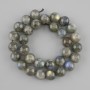 Labradorite beads smooth ball 12–13 mm on thread, length 39 cm ±