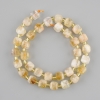 Citron Beads Faceted Cube 8x8 mm, 3 mm+ seed beads, 38 cm length on thread