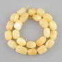 Yellow Agate Faceted Beads, 14–18×10–14 mm, length 38 cm on thread