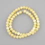 Yellow agate beads smooth sphere 6mm diameter, 38cm length on fishing line