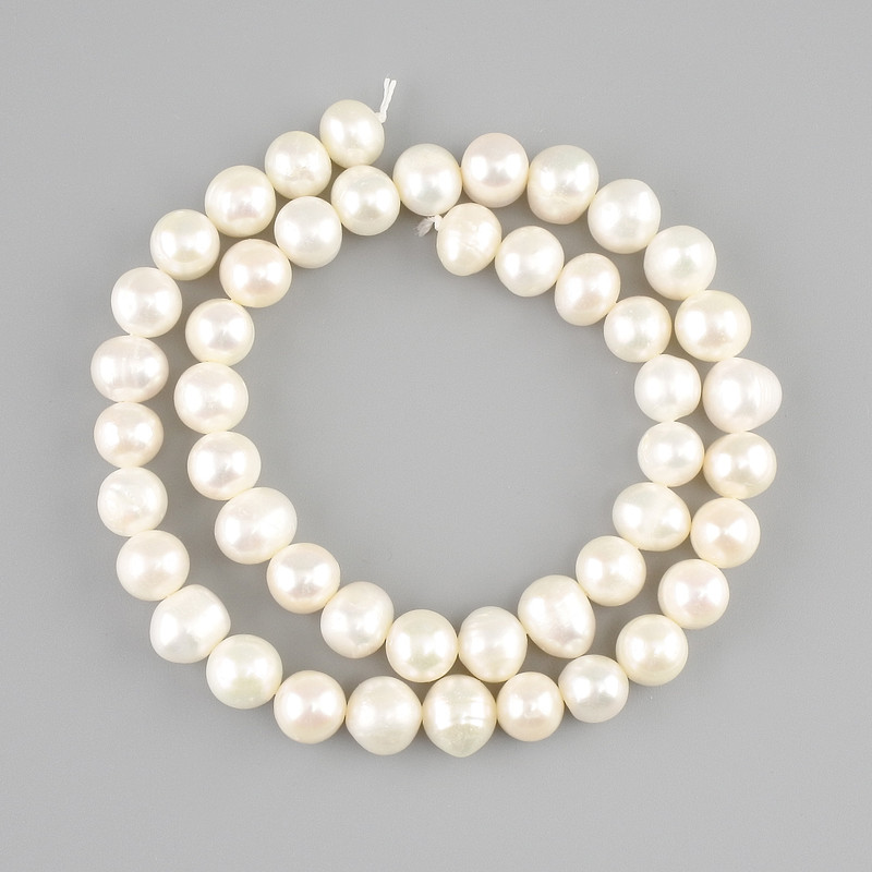 Freshwater Pearls Beads, diameter 8-9, 5×7, 5-8, 5mm ± on thread, length 36cm+