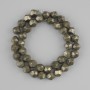 Pyrite Beads multifaceted 8-8.5×7-8 mm+, length 35 cm on a thread