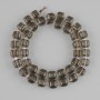 Smoky Topaz Beads Faceted Cube 8x8mm±, Seed Beads 3mm±, Length 36cm± on Thread