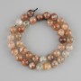 Rutilated Quartz Hairlik Beads Smooth Round 10mmØ, on Thread 39cm±