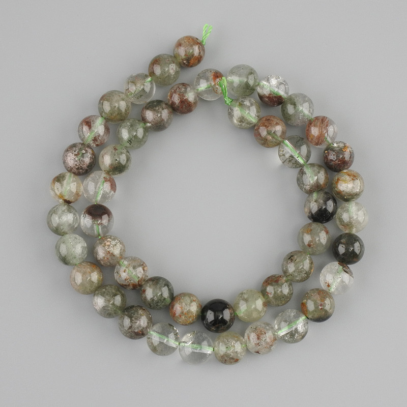 Lace Moss Agate Beads Smooth Round 8mm Diameter ±, Length 38cm ± on Thread