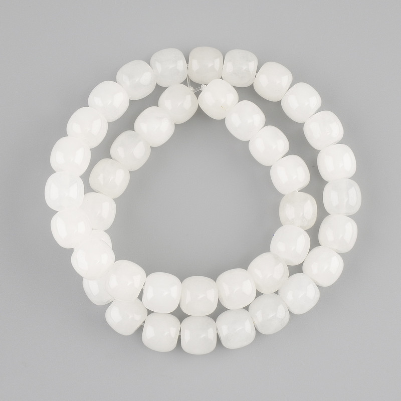 White Quartz Rondelle Beads 10x9mm, 38cm on Thread
