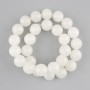White Quartz Beads Smooth Ball 14mm+-, on thread length 38cm+-
