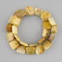 Beads of fossilised coral rectangular 15x15mm±, length 38cm± on thread