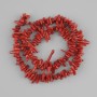 Coral Beads Fragment-Needle, 6-12×2-3 mm, 39 cm long on thread