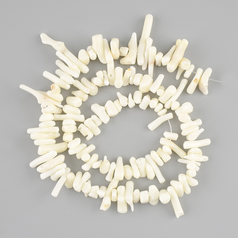 Coral Beads - Chip Needle Shape, diameter 5-20×2, 5-6mm ±, thread length 43cm ±