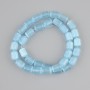 Blue Cat's Eye Cylinder Beads, 10.5×8mm ±, 38cm ± length on thread