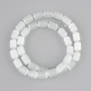 White Cat's Eye Beads Cylindrical, 10.5×8mm diameter ±, length 37cm ± on beading thread