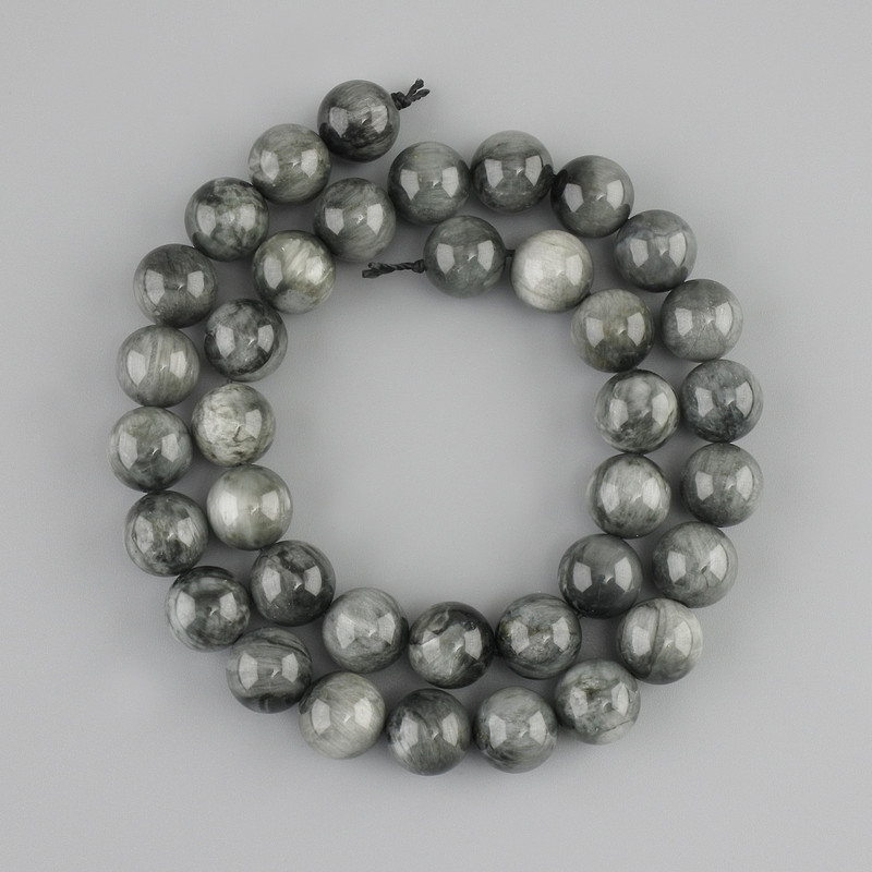 Obsidian Beads smooth round ball 10mm diameter, length 39cm