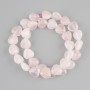 Rose Quartz Heart Beads, 12x12mm diameter, length 38cm